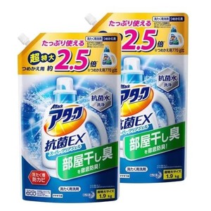 【送料無料】【まとめ買い】アタック 抗菌EX スーパークリアジェル 洗濯洗剤 液体 詰め替え 1.9KG×2個