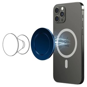 アップル ブルー色 ENGMOLPHY IPHONE 12/13 /14シリーズ対応マグセーフ対応金属プレート, マグネット吸盤, スマホグリップ/フィンガーリ