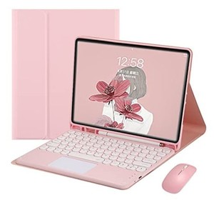 ipad 第 6 世代 5 世代 9.7インチ air2 キーボード ケース マウス セット タッチパッド搭載 丸いキー 2021新型 在宅 ワーク ペン収納 ア