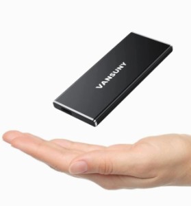 Vansuny SSD 外付け USB3.2 Gen1 読込速度500Mb/s PS5/PS4メーカー動作確認済 コンパクト外付けSSD 超高速 超小型 超薄型(ブラック） (48