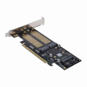 Cablecc PCI Express PCI-E 3.0＆Dual SATA to NGFF NVME MSATA M-Key B/M-key SSD Card Adapter 3in1