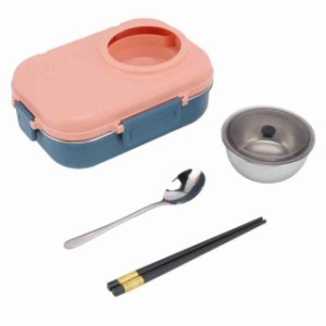 Bento Box、1100ml グリッド デザイン サーマル ランチ ボックス 家庭用 オフィス ピクニック用 (ピンク)