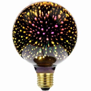 TIANFANエジソン電球花火3D LED電球AC85-265V装飾電球G95テーブルランプ電球シーリングライト電球ナイト電球 (銀)