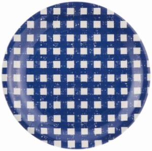 [ エシカルで 割れない 食器 BPAフリー ] Navy Gingham (ネイビーギンガム) 大皿 ディナープレート 皿 ワンプレート 同柄4枚 食器セット