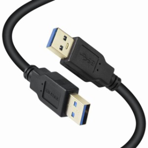 XBOHJOE USB 3.0 ケーブル オスオス2M 5Gbps高速データ転送 タイプA-タイプA 金メッキコネクタ搭載 高耐久性 USBケーブル 両端 オス HDD