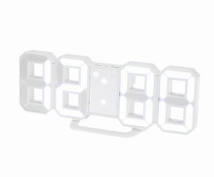 Haolong LED 壁掛け デジタル時計 - 3D 立体 wall ウォール clock アラーム機能付き 置き時計 ホワイト