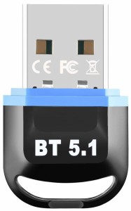 Bluetooth5.1技術 GUROYI Bluetooth 5.1 USBアダプタ Bluetooth5.1技術 超小型 ブルートゥース子機 PC用/ナノサイズ/Ver5.1/ Bluetoothア