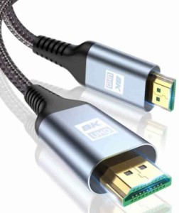 8K HDMI ケーブル ハイスピード 48Gbps HDMI 2.1規格HDMI Cable Apple TV,PS5/PS4, PCモニター,Nintendo Switchなど適用 (2m, グレー)