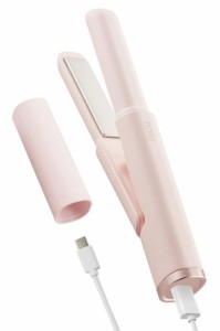 NOGI (ELECOM) ミニストレートヘアアイロン USB給電 14mm 持ち運び 【 3段階調節(190/140/100℃) 秒速ヒーター 海外/機内持ち込み対応 】