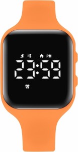 スマートウォッチ 5ATM防水 デジタル 腕時計 活動量計 キッズ 充電式 歩数計 距離 MDM( オレンジ,  キッズ)