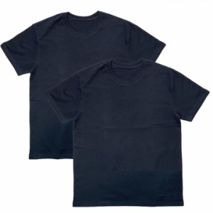 Tシャツ 日本検品 極厚生地 綿100％ 無地 半袖 メンズ 服( 黒Tシャツ（2枚組）,  2L)
