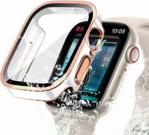 アップルウォッチ カバー 防水 ケース 保護 iWatch apple( ホワイトxローズ,  40mm)