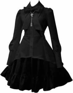 シャツドレス コスプレ ロリータファッション( A/ブラック,  M)