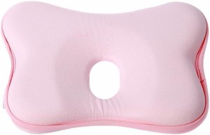 ベビー枕 赤ちゃん枕 クッション コットン 綿 100％ 向き癖 改善 対策 防止 新生児 MDM( ピンク)