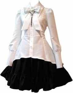 大きいサイズ シャツドレス コスプレ ロリータファッション( A/ホワイト,  5XL)