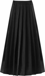 80cm プリーツスカート ロング 制服 マキシ丈 大きいサイズ 女子高生 女番長( ブラック,  2XL)