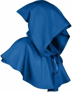ハロウィン コス 衣装 無地 立ち襟 フード デスショール 中世マント MDM( 藍色,  Free Size)