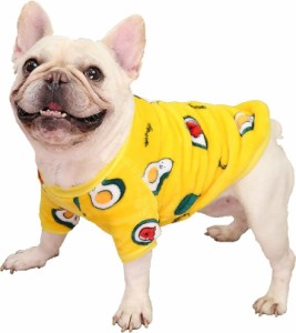 犬服 かわいい ブランド ロンパース 柄物 パジャマ お散歩 面白い デザイン MDM( イエロー (アボカド),  S)