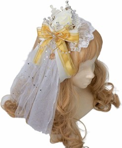 ミニハット ヘッドドレス 王冠 ヘアピン ゴスロリ ゴシック コスプレ 帽子 髪飾り( 白)