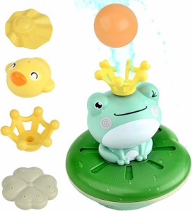 お風呂 おもちゃ 玩具 カエル 電動 シャワー 噴水( グリーン)