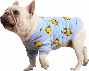 犬服 かわいい ブランド ロンパース 柄物 パジャマ お散歩 面白い デザイン MDM( ブルー (ひよこ),  S)