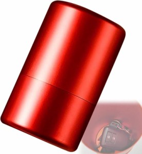 リレーアタック防止 電波遮断 ケース アルミ缶 盗難防止 円筒形( レッド)