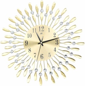 おしゃれ な 壁掛け時計 モダンなデザイン 連続秒針 静音 アイアン ステンレス シルバー( ゴールド)