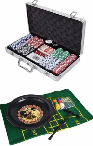 ルーレット プレイマット レーキ セット チップ 300枚 トランプカード 2組 ダイス 5点 ポーカー カジノ