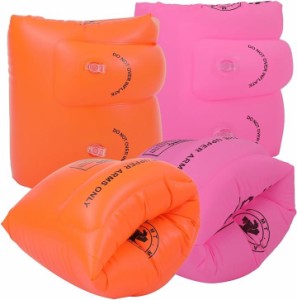 アームリング アームブイ アームヘルパー 浮き輪 子供 水遊び 腕 水泳練習用具 大人兼用( オレンジ ピンク)