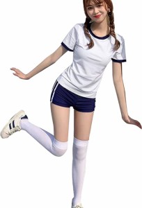 体操服 水着 コスプレ 紺 泳げる 体操着 コスチューム アニメ 衣装 スク水 ブルマ( Free Size)