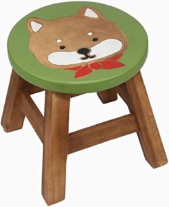 木製 椅子 イス 家具 ラウンドスツール 柴犬( フリーサイズ)