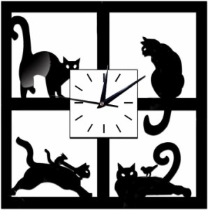 壁掛け時計 猫 ネコ 北欧 インテリア アナログ MDM( ネコA)
