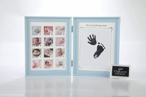 赤ちゃんの成長が記録できる写真立て 記念写真 成長記録 子供 出産 プレゼント MDM( ブルー)