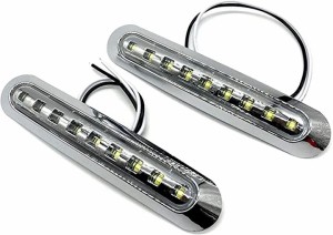 12V−24V LED トラック トレーラー サイド マーカー ランプ 9連 ライト メッキカバー MDM( ホワイト)