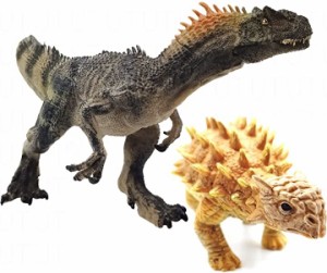 恐竜 フィギュア セット きょうりゅう おもちゃ アロサウルス 6＋ 緑アロサウルス＋アンキロサウルス