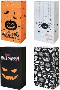 ハロウィン 紙バッグ お菓子袋 キャンディーバッグ ハロウィンギフトバッグ 小分け袋( 各色10枚/40枚セット)