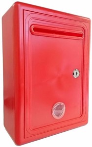 鍵 付き アンケートボックス ポスト 軽量 多目的 BOX 小窓付き( 赤)