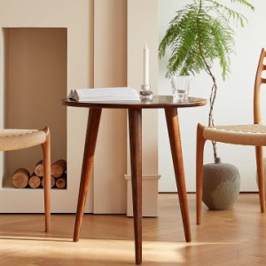 丸テーブル サイドテーブル カフェテーブル 直径60cmx高さ60cm MDM( ブラウン,  直径60cm)