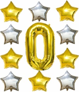 数字 風船 バルーン スタンド 誕生日 飾り付け 大きい 66cm 星風船 ゴールド( 星ゴールド,  0)