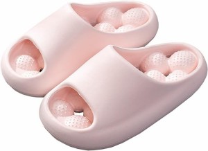 健康サンダル スリッパ 足ツボ レディース 室内 外履き 24.5 cm( ピンク,  24.5〜25.0 cm)