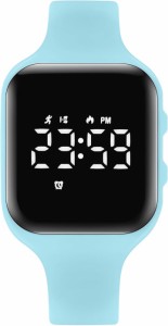 スマートウォッチ 5ATM防水 デジタル 腕時計 活動量計 キッズ 充電式 歩数計 距離 MDM( ブルー,  キッズ)