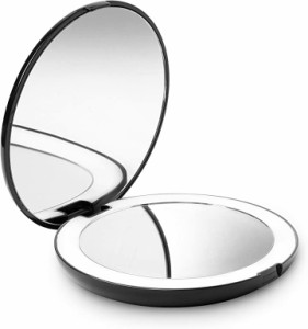 コンパクトミラー 化粧鏡 10倍拡大鏡 Lumi MDM( 黒)