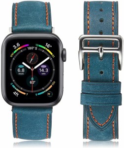 Apple Watch バンド プエブロレザー 本革 アップルウォッチ( ブルー,  42/44/45mm)