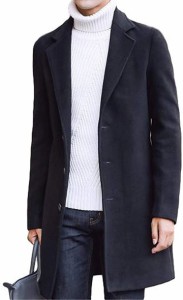 コート メンズ ビジネス チェスターコート カジュアル コートメンズ スーツ( ブラック,  XL)
