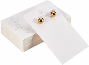 100枚セット 80x50mm イヤリング 台紙 ディスプレイカード ジュエリー用 パーツ( 白台紙100枚)