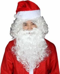 サンタクロース 帽子 ひげ ウィッグ 3点セット サンタ帽 かつら 髭 クリスマス
