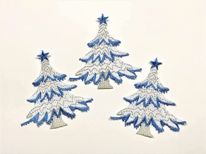 ワッペン アイロン 刺繍 3枚セット クリスマスツリー アイロンワッペン 刺繍ワッペン モチーフ( ツリー大)