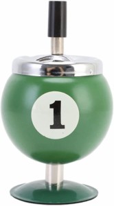 灰皿 回転 卓上灰皿 ビリヤードボール型 インテリア 雑貨( グリーン)