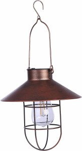 ランタン ソーラー ガーデンライト 庭園灯 LEDランタン エジソン電球( ブラウン)