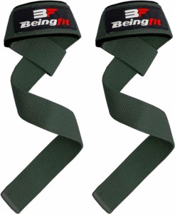 リストストラップ 筋トレ リフティングストラップ 2個セット 60cm ベンチプレス MDM( DARK GREEN)